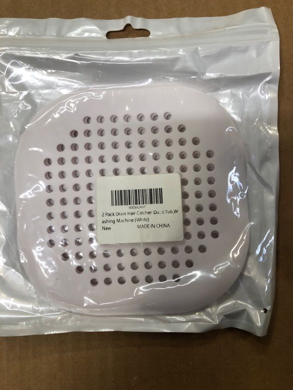 Photo 1 of 2 Pack Drain Hair Catcher-Durable Silicone Shower Drain Cover Hair Catcher,Hair Catcher with Suction Cups,Can Be Used in Kitchen,Shower,Tub,Washing Machine (White)