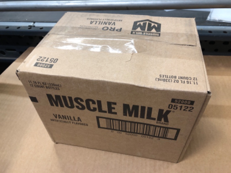 Photo 2 of 12pcs--Muscle Milk, Pro Advanced Nutrition, Intense Vanilla Artificially Flavored, Non-Dairy Protein Shake----nov 1-2923
