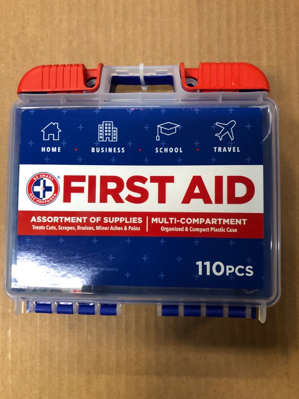 Photo 2 of Be Smart Get Prepared 110 Piece First Aid Kit: Clean, Treat, Protect Minor Cuts, Scrapes. Home, Office, Car, School, Business, Travel, Emergency, Survival, Hunting, Outdoor, Camping & Sports, FSA HSA