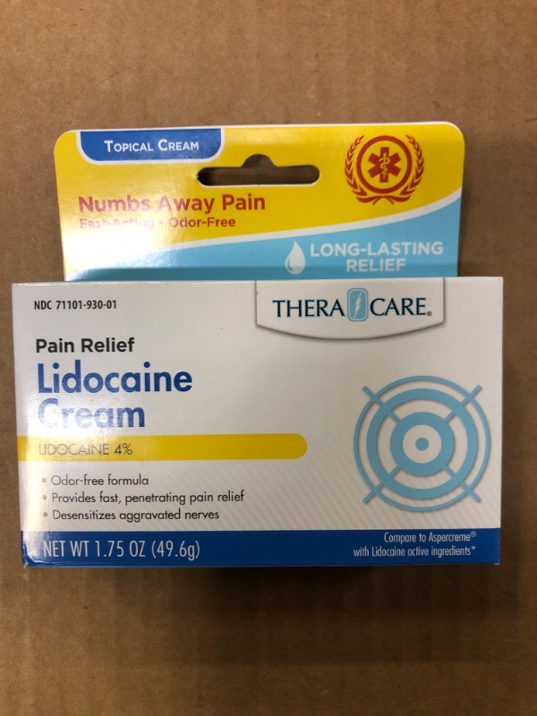 Photo 2 of Thera Care Maximum Strength OTC Lidocaine Cream | Numbs Away Pain | Long-Lasting Relief | Non-Greasy | 1.75 Oz