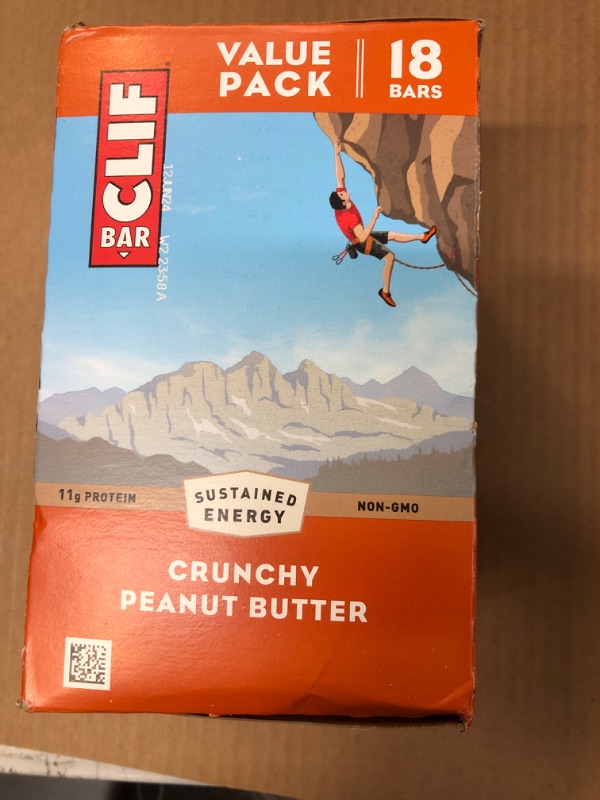 Photo 2 of CLIF BARS - Energy Bars - Crunchy Peanut Butter - Made with Organic Oats - Plant Based Food - Vegetarian - Kosher (2.4 Ounce Protein Bars, 18 Count) Packaging May Vary ex jun 12 2024