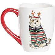 Photo 1 of Gallerie II 16Oz Cat Christmas Mug Dolemite For Hot Coffee Or Cocoa White*****Factory Sealed
