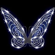 Photo 1 of YCNASSS Light up Fairy Wings for Adults LED Butterfly Wings for Girls Women Halloween Costume Cosplay Fairy Dress Up Accessory Kid (White-Light Up)