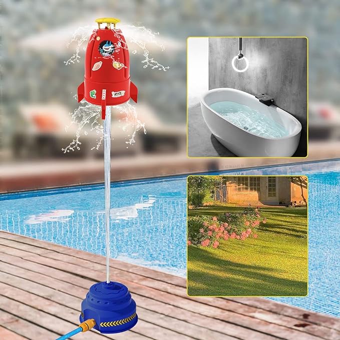 Photo 1 of Hydro Launch Rocket Toy, Outdoor Rocket Sprinklers for Lawns Backyard Water Sprinkler for Kids 3 Years and Up - Best Summer Gift for Boys & Girls