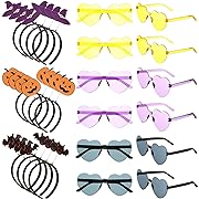 Photo 1 of Jutom 24 Pieces Halloween Headbands Glasses Set 12 Boppers Headwear and 12 Transparent Rimless Eyewear for Halloween Party