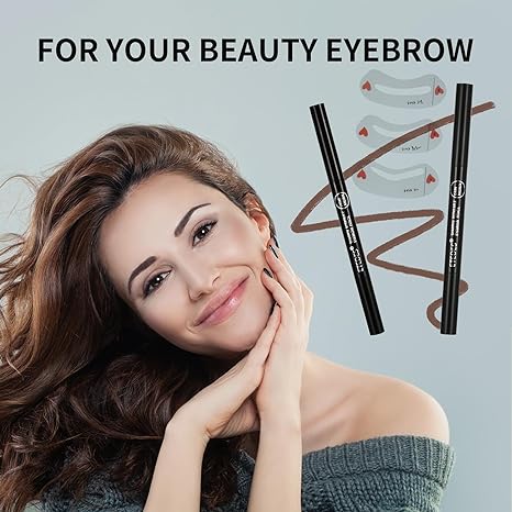 Photo 1 of 2 pack dark brown eyebrow pencil with 1 pack eyebrow tool,#brownpen003