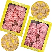 Photo 1 of 2023 Halloween Cookie Stamp, Set Of 20 Halloween Cookie Stamps And Two Halloween Cookie Cutter. 3D Halloween Cookie Molds Contain 10 Pumpkin Emoticon