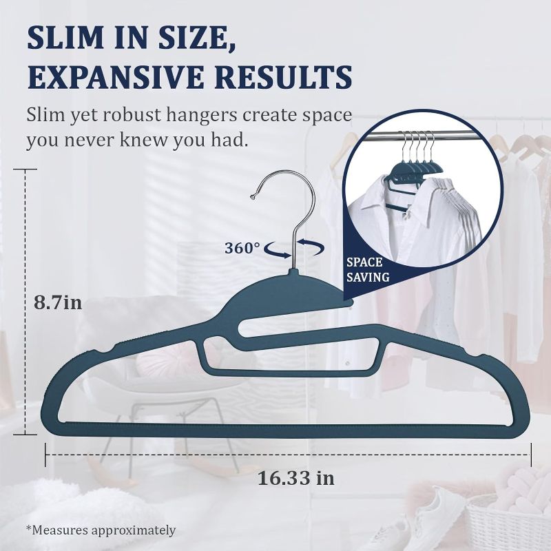 Photo 1 of 10 Pack Coat Hangers Rubber Coated Clothes Hangers with Non-Slip Design, Ultra Slim & Heavy Duty Suit Hangers