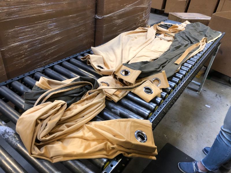 Photo 1 of 4 PACK 7' yellow velvet room darkening curtains with tie