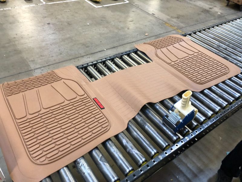 Photo 2 of Motor Trend WingRunner Complementary Rubber Rear Floor Mats Liners for 2nd or 3rd Row, All Weather Protection Design to Fit Most Trucks Cars Sedan SUV Beige