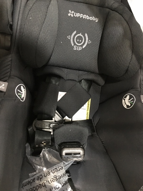 Photo 3 of UPPAbaby Mesa v2 Lightweight Infant Car Seat/Just Under 6 lbs for Easy Portability/Base with Load Leg + Infant Insert Included/Direct Stroller Attachment/Jake (Charcoal/Black Leather)