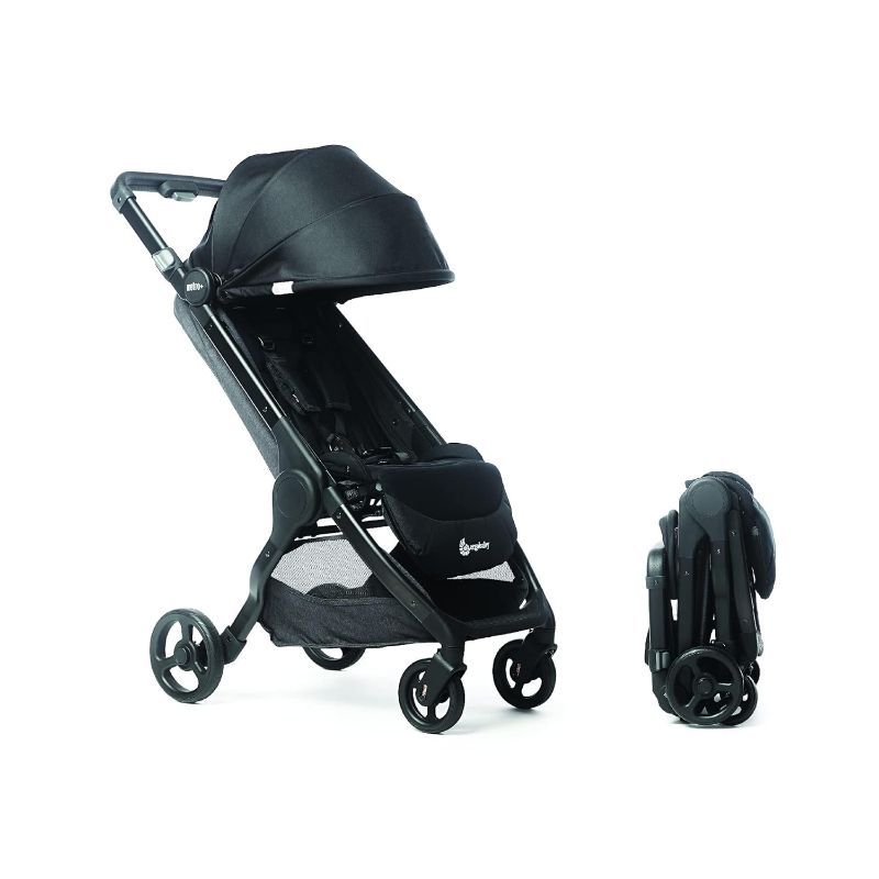 Photo 1 of Ergobaby Metro+ Compact Baby Stroller, Lightweight Umbrella Stroller Folds Down for Overhead Airplane Storage (Carries up to 50 lbs), Car Seat Compatible, Black
