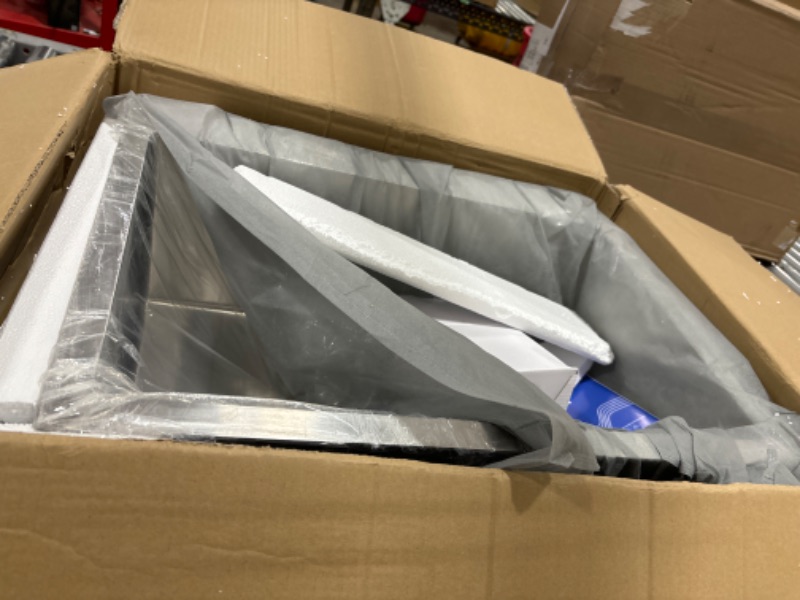 Photo 1 of POPFLY 24-inch Topmount Kitchen Single Bowl Sink, Handmade Brushed Stainless Steel Drop in Kitchen Nano Sink (24x18x9) 24*18*9 Inch