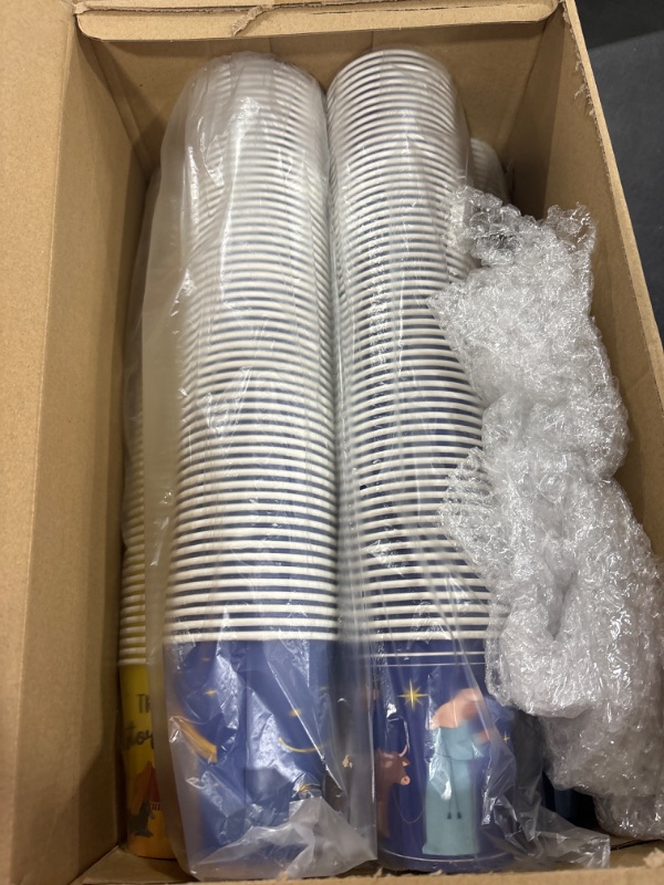 Photo 1 of Sliner Christmas Nativity Scene Cups 8.5 oz Disposable Coffee Tea Cups Paper Xmas Christian Party Supplies for Holiday Christmas Party Nativity Scene Accessories Drinking Beverage, 5 Styles(300 Pcs)