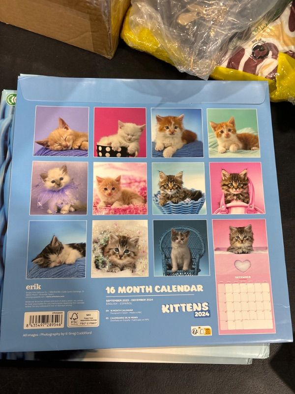 Photo 2 of Cats Wall Calendar 2024 12" x 12" FSC® Plastic Free - Starts Week On Sunday | 12 Month Planner | Square Wall Calendar 2024 | Family Planner Calendar 2024 | Cat Calendar 2024 | Kittens Calendar 2024