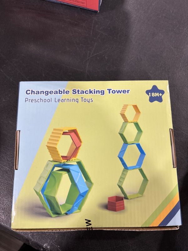 Photo 1 of Baby Stacking Toys for Toddlers 1-3, Sensory Montessori Toys for 1 Year Old Boy Girl, Building Blocks STEM Balance Game Preschool Learning Fine Motor Skills Toy Birthday Gifts for 2 3 4 5+ Kids Colorful