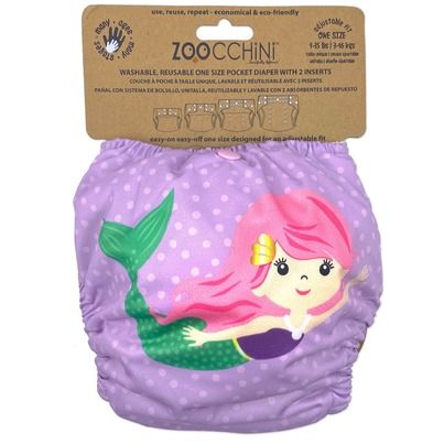 Photo 1 of Zoocchini Baby/Toddler Reusable Pocket Diaper with 2 Inserts, Marietta the Mermaid
