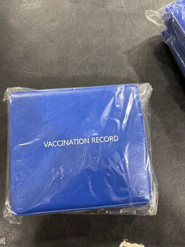 Photo 2 of Essentially Yours CDC Vaccine Immunization Record and Card Holder with Three Clear Card Sleeves, Blue, 2 Pack Blue 2-Pack