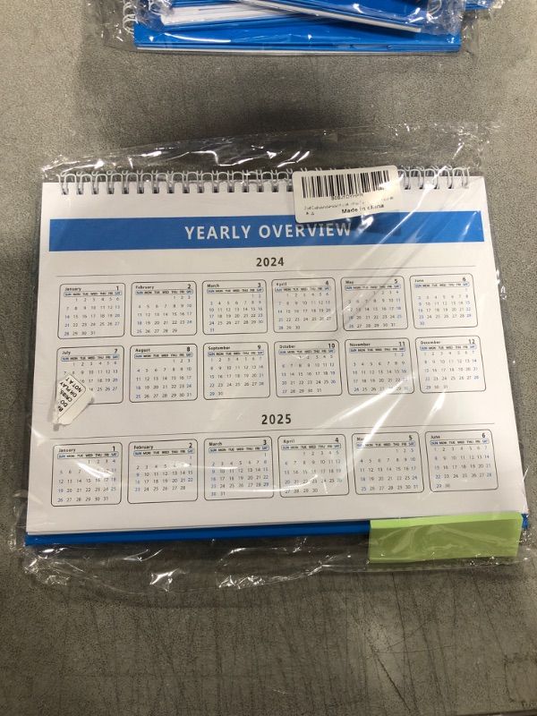 Photo 1 of Desk Calendar 2024-2025 Monthly Desk Calendar from January 2024-June 2025 10"×8" Standing Flip Desktop Calendar with Strong Twin-Wire Binding Thick Paper and Writing Blocks for New Year and Christmas