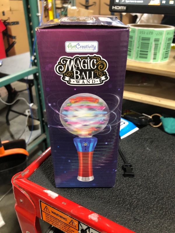 Photo 2 of ArtCreativity Light Up Magic Ball Toy Wand for Kids - Flashing LED Wand for Boys and Girls - Thrilling Spinning Light Show - Batteries Included - Fun Gift or Birthday Party Favor - Classroom Prizes