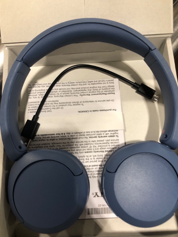 Photo 2 of Sony WH-CH520 Wireless Headphones Bluetooth On-Ear Headset with Microphone, Blue New