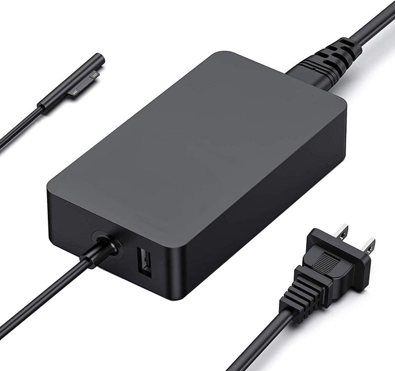 Photo 1 of 65W Surface Pro Charger for Microsoft Surface Pro 9, 8, 7+, 7, 6, 5, 4, 3, X, Windows Surface Laptop 5, 4, 3, 2, 1, Surface Go Tablet, Surface Book 3, 2, 1, Support 44W, 36W 