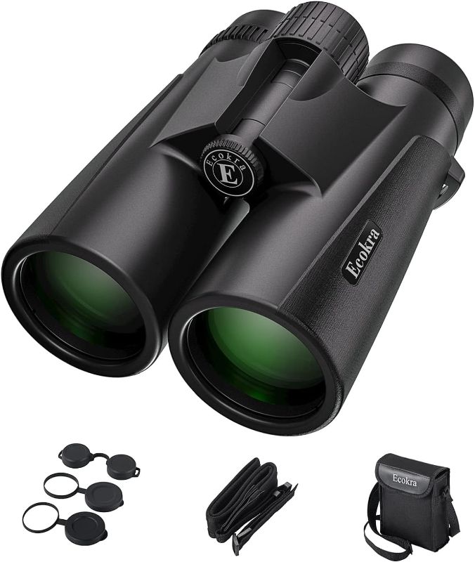 Photo 1 of 12x42 HD Binoculars for Adults Kids High Powered, Super Bright Large View Travel Binoculars for Bird Watching, Low Light Night Vision Waterproof Lightweight Compact Binoculars for Hunting, Stargazing