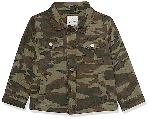 Photo 1 of 18M - Urban Republic Baby Girls Cotton Twill Shacket, Olive Camo
