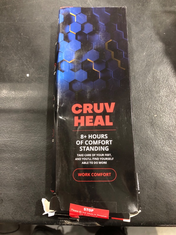 Photo 1 of (New) Work Comfort Orthotic Insoles - Anti Fatigue Shoe Insert Men Women - Neutral Arch - Shock Absorption - Foot Pain Relief - Work Boot Insoles (Blue Hexagons, L)