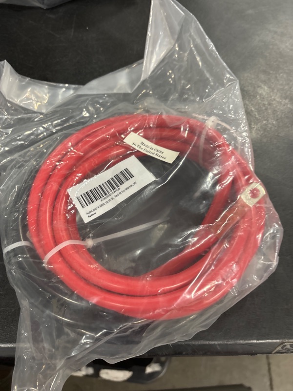 Photo 2 of 4 AWG Battery Power Cables with Terminals, 5/16 Inch Battery Terminal Cable Set, 4 Gauge Battery Cable, 10 FT Positive & Negative Battery Wire Set, Black & Red fit for Marine, RV