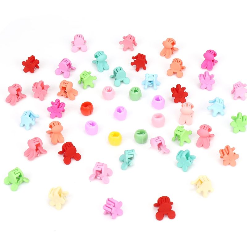 Photo 1 of 50PCS Baby Girls Mini Hair Claw Clips Flower Hair Hair Accessories Barrattes for School Girls Kids Teens, 50 Count (Pack of 1) 