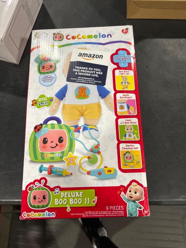 Photo 2 of CoComelon Boo Boo JJ Deluxe Feature Plush - Includes Doctor Checkup Bag, Bandages, and Accessories to Care for JJ - 8 Total Accessories - Amazon Exclusive