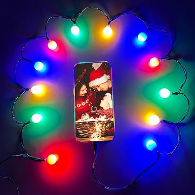Photo 1 of 
Festive LED Christmas Lights Up Phone Charging Cable, Green USB and Bulb Charger Cord, 12 LED Lights 50 inch, Compatible with Phone 5~14 Series (Ball)
