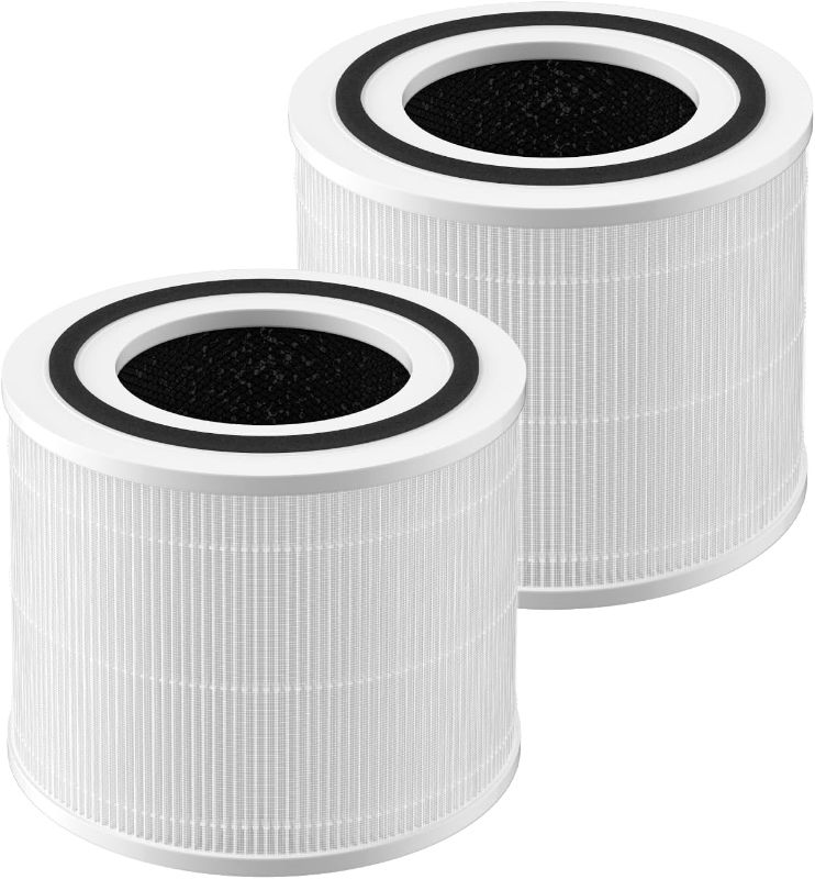 Photo 1 of 2-Pack Core 300 Replacement Filter Compatible with LEVOIT Core 300 and Core 300S Air Purifier, H13 True HEPA, High-Efficiency Activated Carbon, Replace Core300-RF, White
