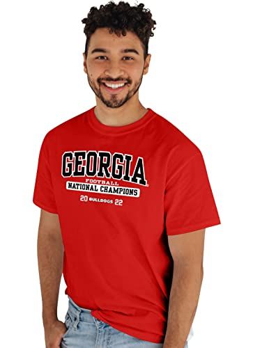 Photo 1 of Blue 84 Men's Standard NCAA Officially Licensed Georgia Bulldogs National Champs T-Shirt 2022-2023 Bold Red
