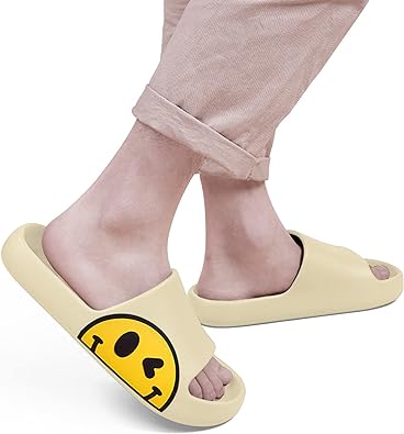 Photo 1 of Coundymer Shower Shoes House Slippers for Women Sandals for Girls and Boys Sandals for Women and Men,EVA Indoor & Outdoor Slippers Smile Face Slippers SIZE 40/41