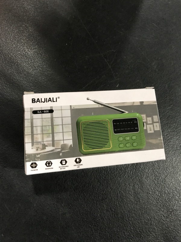 Photo 2 of BAIJIALI Retro Portable Radio AM FM SW,Vintage Portable Shortwave Radios,Transistorized Radio with Loud Speaker,2AA Batteries/DC 5V,Earphone Jack,for Senior,Home Indoor,Outdoor(Green)