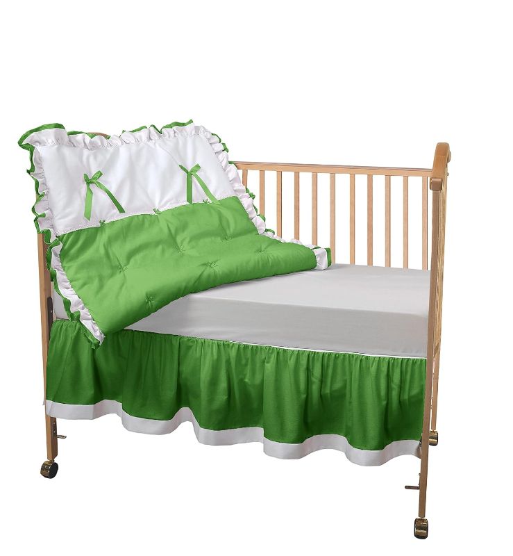 Photo 1 of Baby Doll Bedding Regal 3 Piece Crib Bedding Set, Green Apple
