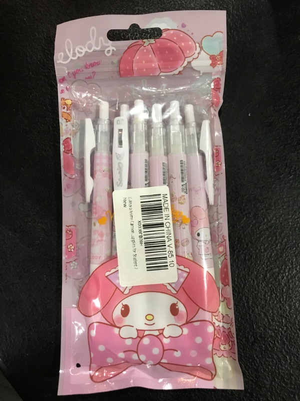 Photo 2 of G-Ahora Anime Cartoon Gel Pen 6 Pcs Kitty Pens Black 0.5mm Ballpoint Writing Pen School Supplies for Student-7
