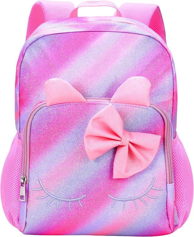 Photo 1 of Backpack for Girls, Unicorn Rainbow Kids Backpack, Lightweight Cute Toddler School Backpack, Pink Book Bags for Girls, Kindergarten Preschool Backpack for Girls, Lunch Box Carry Bag
