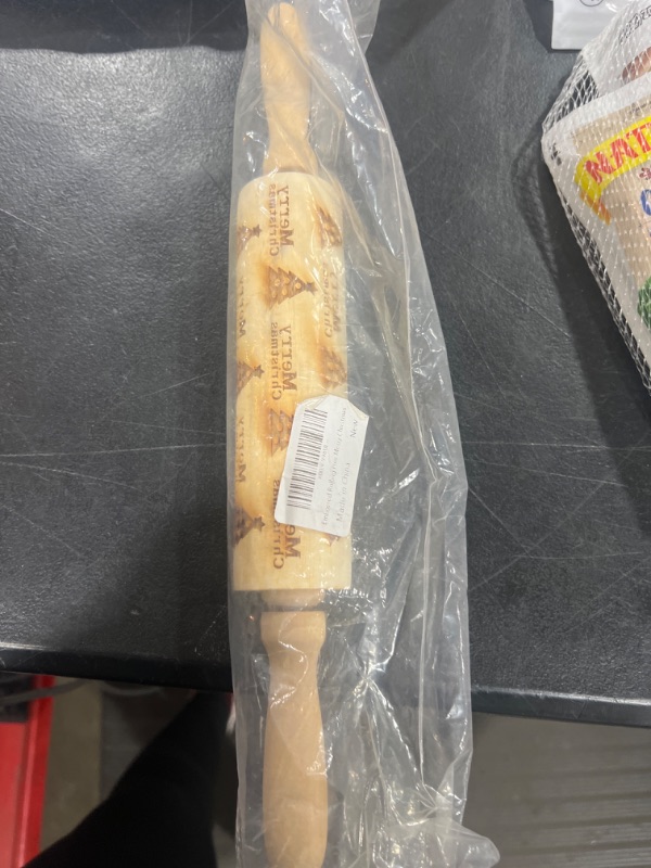 Photo 1 of 2 Pcs Embossed rolling pin for Baking, Deep Engraved Embossing Rolling Pin Wooden Cookie Stamps Roller, Kitchen Decor Tools for Baking Embossed Cookies for Kids Adults