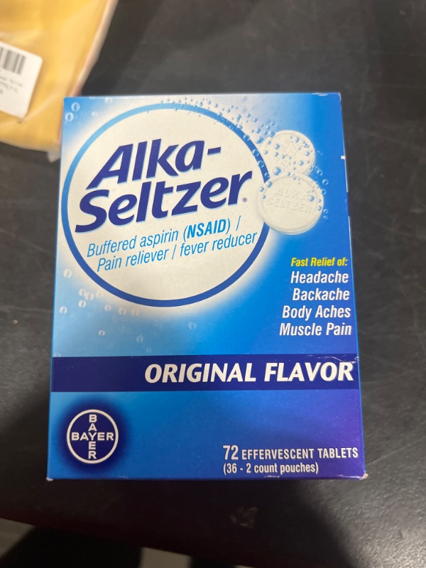 Photo 2 of Alka-Seltzer Original Effervescent Tablets, fast relief of headache, muscle aches, and body aches, 72 Count (Product packaging may vary)