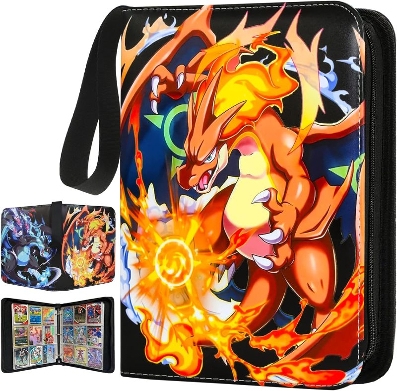 Photo 1 of Card Binder for Pokemon Cards Holder 9-Pocket, Trading Binders for Card Games Collection Case Book Fits 900 Cards With 50 Removable Sleeves Display Storage Carrying Case
