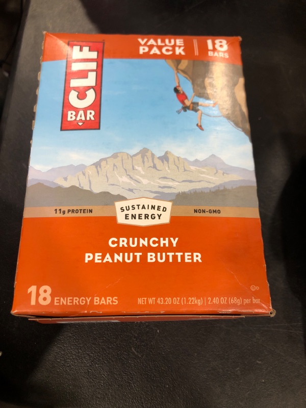 Photo 2 of CLIF BARS - Energy Bars - Crunchy Peanut Butter - Made with Organic Oats - Plant Based Food - Vegetarian - Kosher (2.4 Ounce Protein Bars, 18 Count) Packaging May Vary 04/19/24