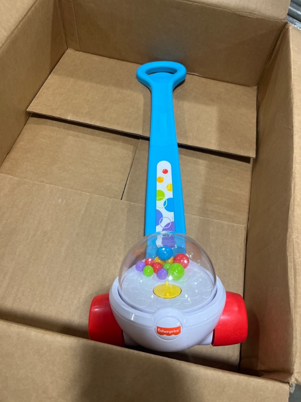 Photo 2 of ?Fisher-Price Corn Popper Baby Toy, Toddler Push Toy with Ball-Popping Action for 1 Year Old and Up, 2-Piece Assembly, Blue?