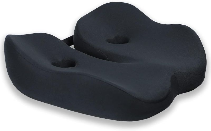 Photo 1 of  Seat Cushion, Office Chair Cushions, Car Seat Cushion, Non-Slip Memory Foam Seat Cushion?for Computer Desk, Esports Chair?Wheelchair, Driving (Black) 