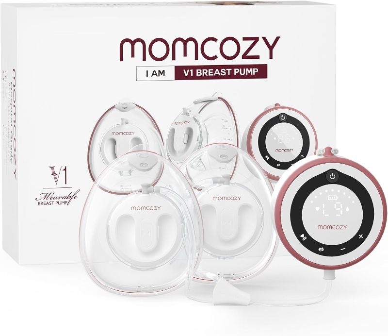 Photo 1 of  Momcozy Hospital Grade Breast Pump V1 Hands-Free, Double Electric Breast Pump Portable, Smart Touch Screen with 27 Pumping Combinations, Wearable Pump with 5 Flange Sizes 