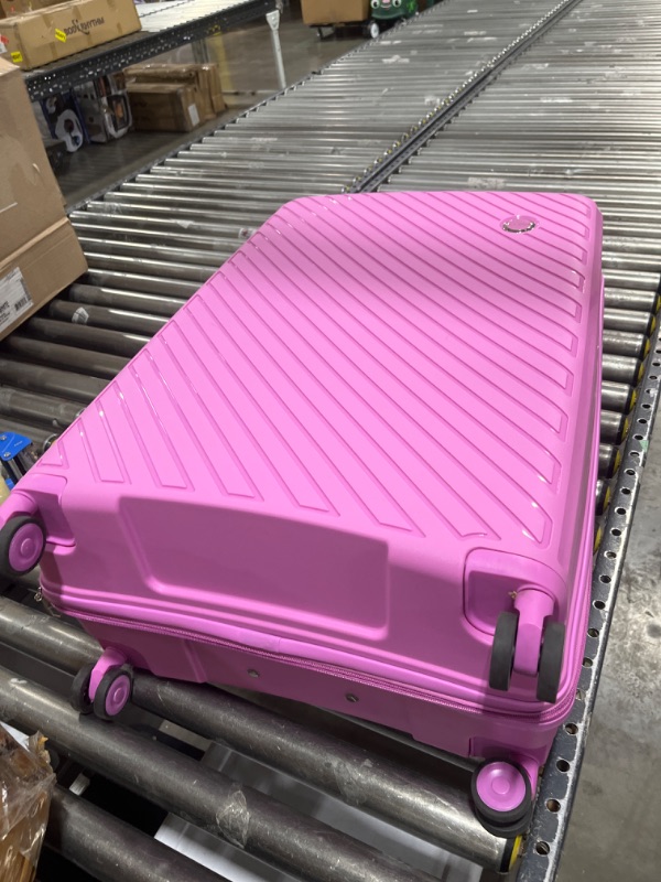 Photo 2 of Rockland Prague Hardside Luggage with Spinner Wheels, Pink, 3-Piece Set (20/24/28) 3-Piece Set (20/24/28) PINK