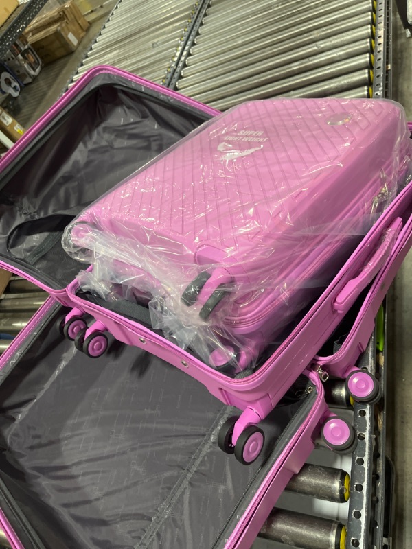 Photo 4 of Rockland Prague Hardside Luggage with Spinner Wheels, Pink, 3-Piece Set (20/24/28) 3-Piece Set (20/24/28) PINK