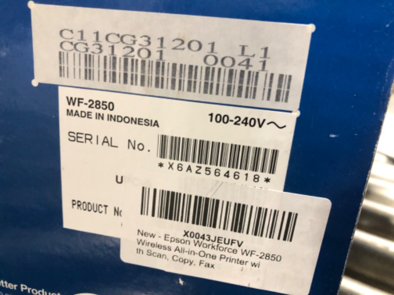 Photo 4 of Epson Workforce WF-2930 Wireless All-in-One Printer with Scan, Copy, Fax, Auto Document Feeder, Automatic 2-Sided Printing and 1.4" Color Display OLD MODEL: WF-2850